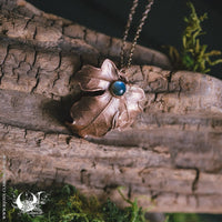 Collier Feuille d'Érable champêtre & Labradorite - Illustrations & Bijoux fantaisie ClairObscur Art