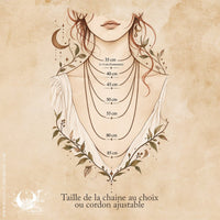 Collier Feuille d'Érable champêtre & Labradorite - Illustrations & Bijoux fantaisie ClairObscur Art