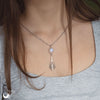 Collier "Héméra" Pierre de Lune arc - en - ciel - Illustrations & Bijoux fantaisie ClairObscur Art