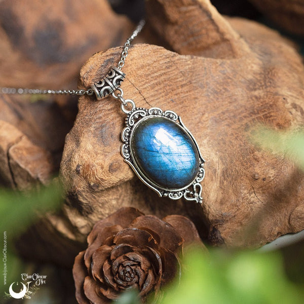 Collier "Leda" pierre au choix - Illustrations & Bijoux fantaisie ClairObscur Art