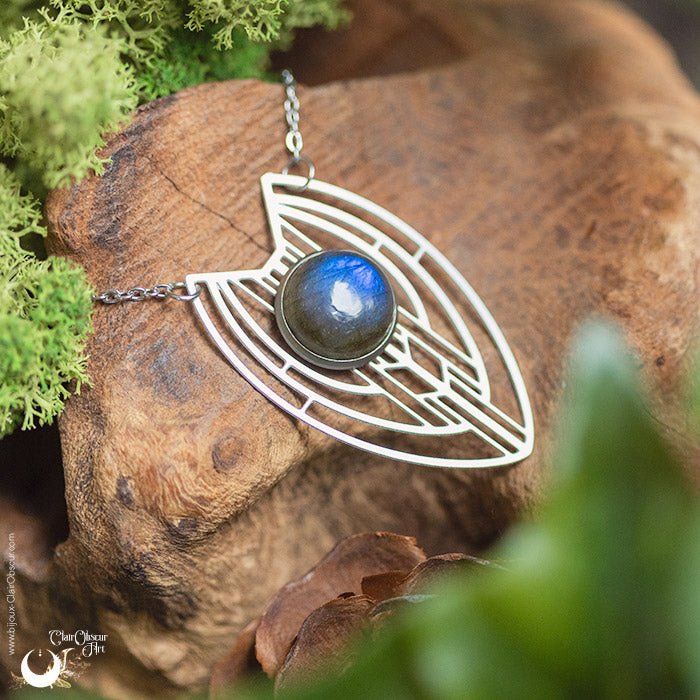 Collier "Nébula" Labradorite - Illustrations & Bijoux fantaisie ClairObscur Art