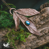 Collier Feuilles de Pivoine & Labradorite