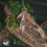 Collier Feuilles de Pivoine & Labradorite