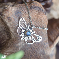 Collier "Psyché" pierre au choix - Illustrations & Bijoux fantaisie ClairObscur Art