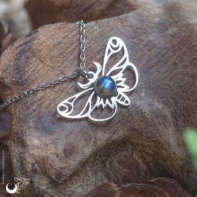 Collier "Psyché" pierre au choix - Illustrations & Bijoux fantaisie ClairObscur Art