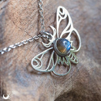 Collier "Psyché" pierre au choix - Illustrations & Bijoux fantaisie ClairObscur Art