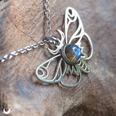 Collier "Psyché" pierre au choix - Illustrations & Bijoux fantaisie ClairObscur Art