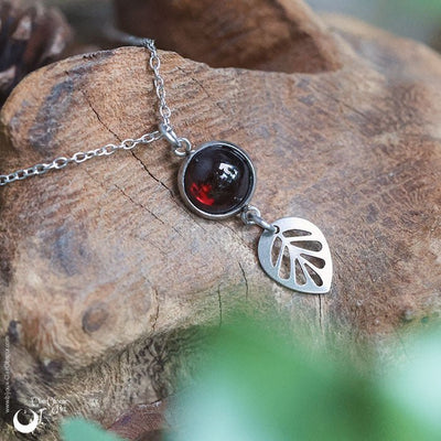 Collier "Thalaniel" pierre au choix, en acier inoxydable - Illustrations & Bijoux fantaisie ClairObscur Art