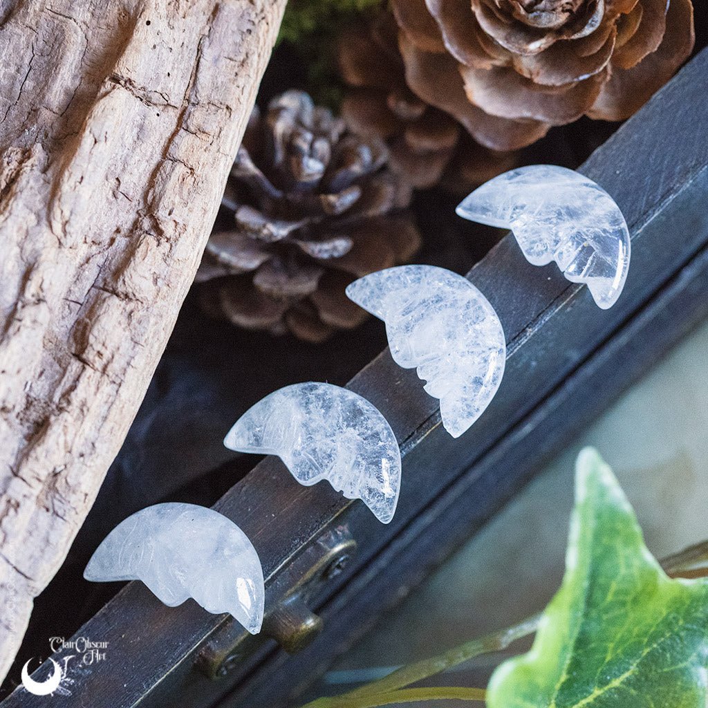 Demi Lune en Quartz - Illustrations & Bijoux fantaisie ClairObscur Art