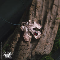 Collier mixte Feuille de Figuier & Grenat