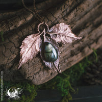 Collier Feuilles de Mûrier sauvage & Labradorite