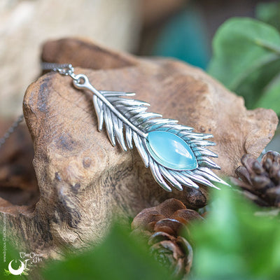 Collier "Plume" pierre au choix