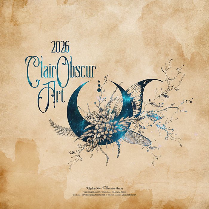 [Précommande] Calendrier Fantasy 2026 ClairObscur Art - Illustrations & Bijoux fantaisie ClairObscur Art