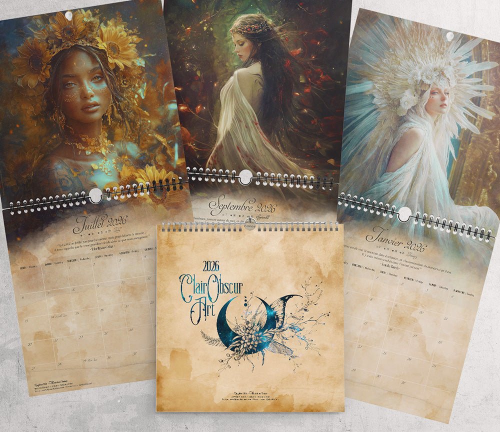 [Précommande] Calendrier Fantasy 2026 ClairObscur Art - Illustrations & Bijoux fantaisie ClairObscur Art