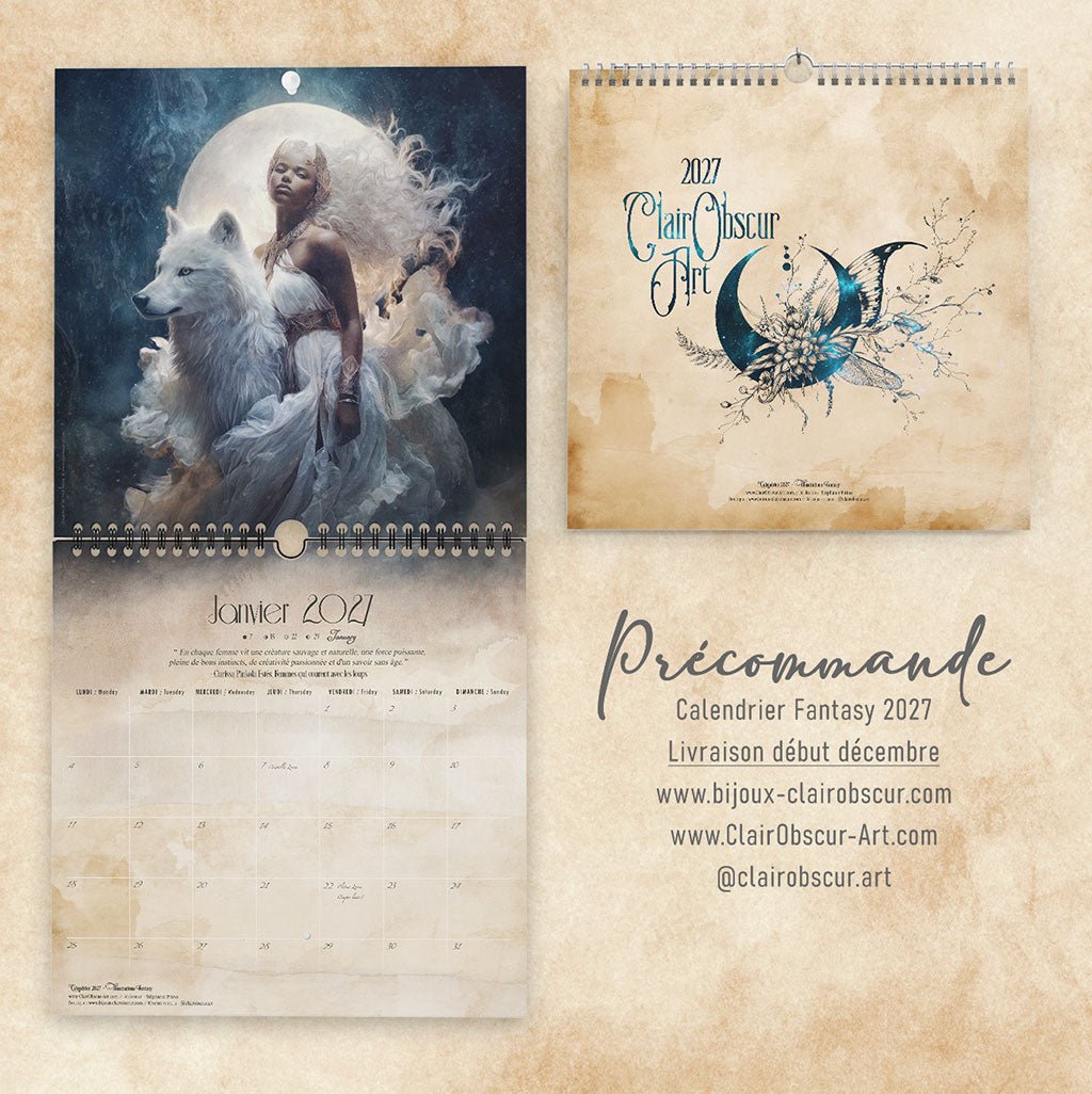 [Précommande] Calendrier Fantasy 2027 ClairObscur Art - Illustrations & Bijoux fantaisie ClairObscur Art