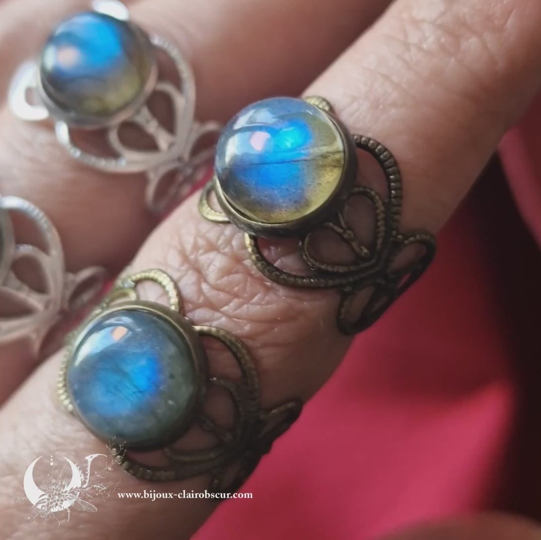 Bague elfique "Elwing" pierre au choix