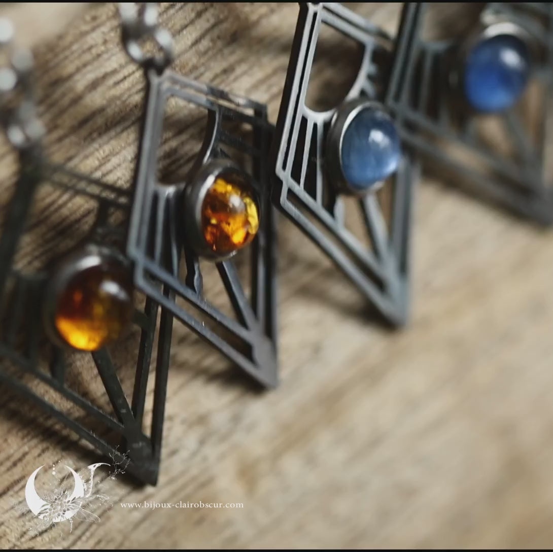 Boucles d'Oreilles "Dune" pierre au choix