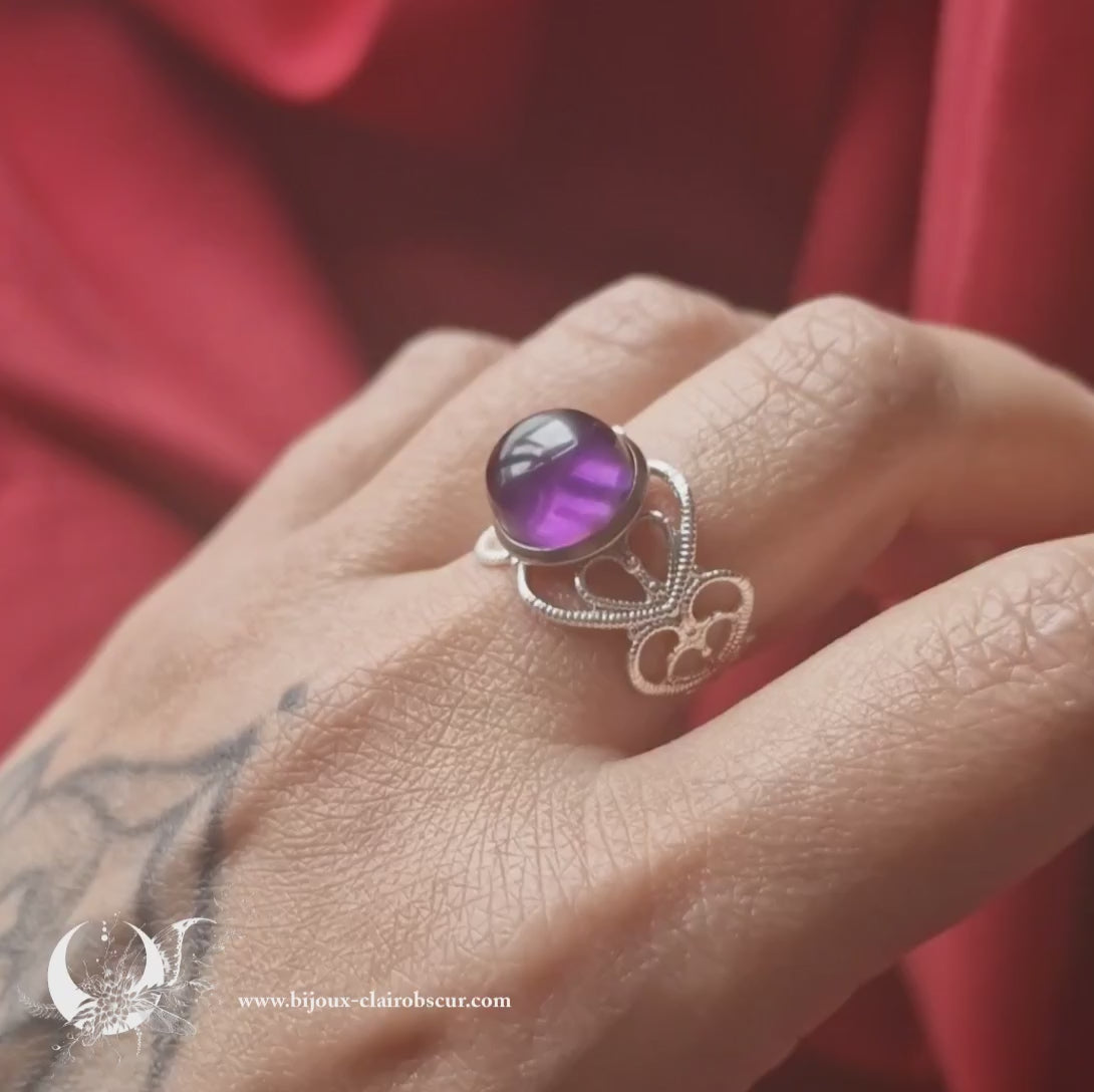 Bague elfique "Elwing" pierre au choix