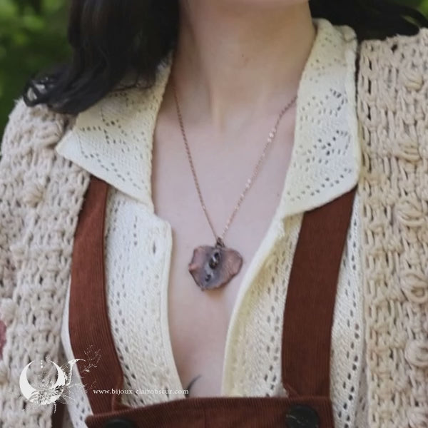 Collier Feuille de Lierre & Grenat