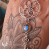 Collier "Fleur de Vie" Labradorite, breloque au choix
