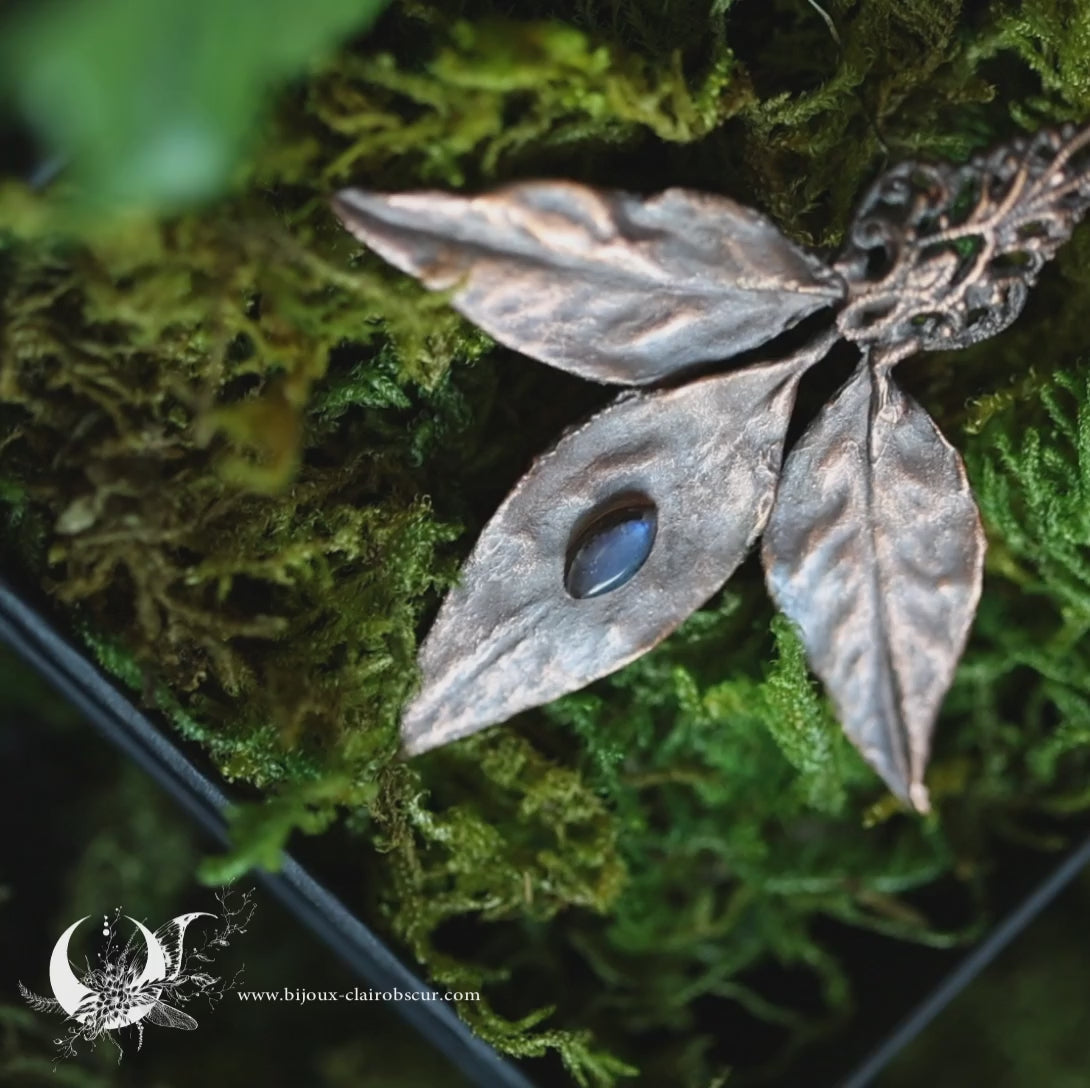 Collier Feuille de Nandina & Labradorite
