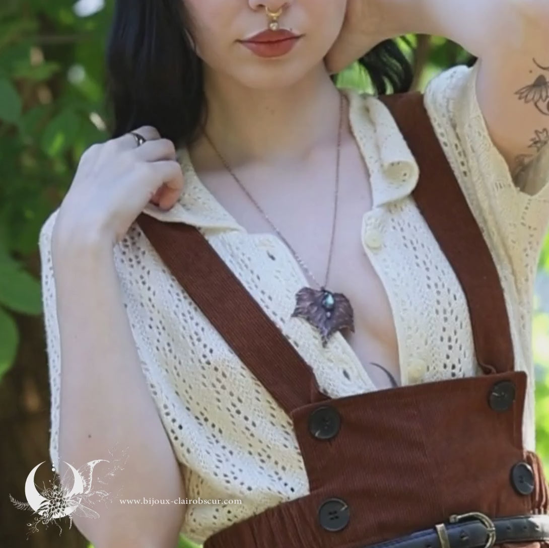 Collier Feuille de Lierre & Labradorite