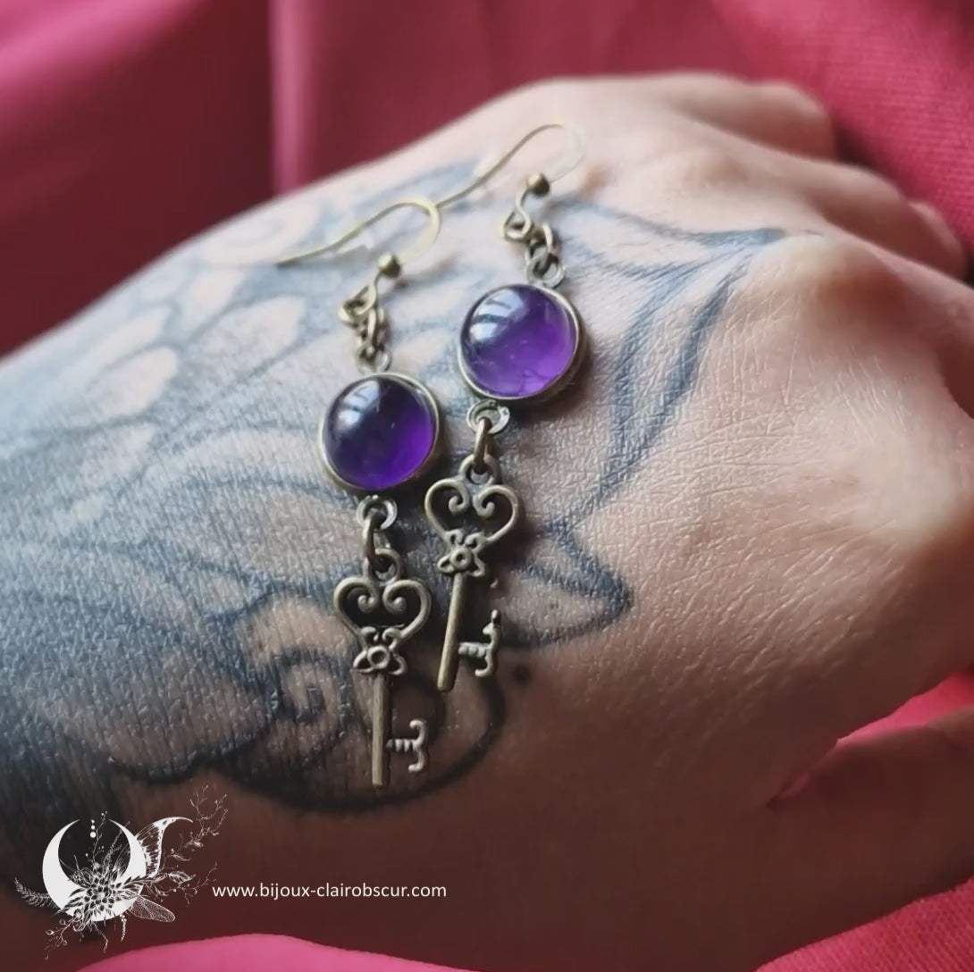 Boucles d'Oreilles Fantaisie, pierre au choix