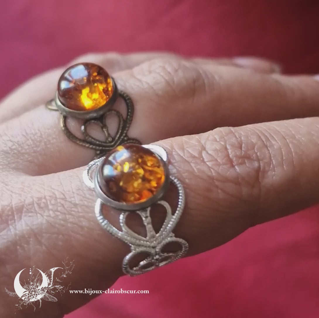 Bague elfique "Elwing" pierre au choix