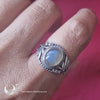 Bague "Swan" Labradorite ajustable, en Argent 925