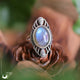 Bague "Ayshwara" Labradorite en Argent 925, ajustable - Illustrations & Bijoux fantaisie ClairObscur Art