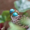 Bague elfique "Elwing" Turquoise - Ajustable - Illustrations & Bijoux fantaisie ClairObscur Art