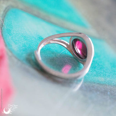 Bague "Gaïa" ajustable, en Argent 925 - Grenat - Précommande - Illustrations & Bijoux fantaisie ClairObscur Art