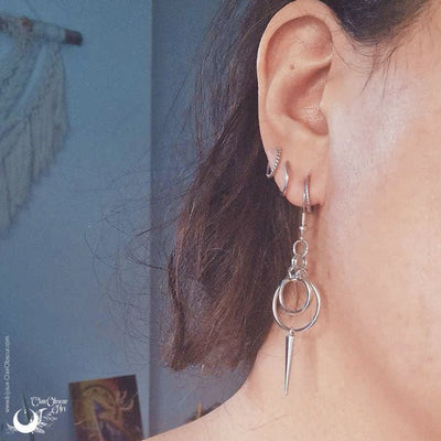 Boucles d'Oreilles Gothique, acier inoxydable - Illustrations & Bijoux fantaisie ClairObscur Art