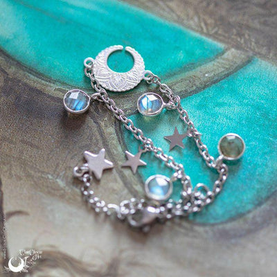 Bracelet Croissant de Lune et Labradorites facettées - Précommande - Illustrations & Bijoux fantaisie ClairObscur Art