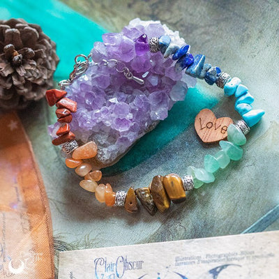 Bracelets CHAKRAS - Deux versions - Illustrations & Bijoux fantaisie ClairObscur Art