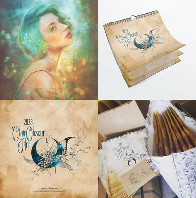 Calendrier Fantasy 2023 ClairObscur Art - Derniers exemplaires - Illustrations & Bijoux fantaisie ClairObscur Art