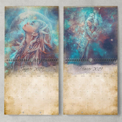 Calendrier Moon 2019 Illustrations ClairObscur - Illustrations & Bijoux fantaisie ClairObscur Art