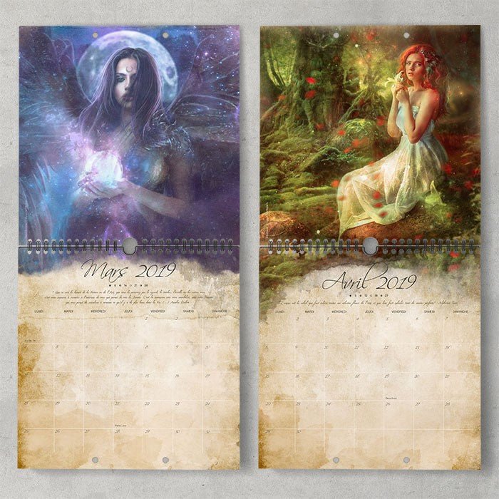 Calendrier Moon 2019 Illustrations ClairObscur - Illustrations & Bijoux fantaisie ClairObscur Art
