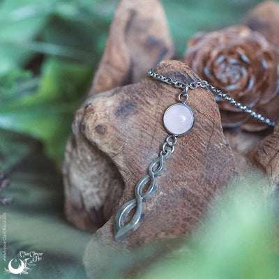Collier "Ananta" Quartz rose, taille de la chaine au choix - Illustrations & Bijoux fantaisie ClairObscur Art