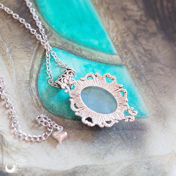 Collier "Angel" Labradorite - taille de la chaine personnalisable - Illustrations & Bijoux fantaisie ClairObscur Art
