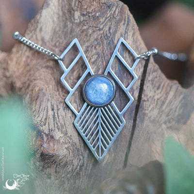 Collier "Athena" Cyanite, acier inoxydable - Illustrations & Bijoux fantaisie ClairObscur Art