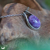 Collier "Éiréné" Charoïte en Argent 925 - Illustrations & Bijoux fantaisie ClairObscur Art