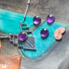 Collier fantaisie "Athena" Améthyste - Acier inoxydable - Illustrations & Bijoux fantaisie ClairObscur Art