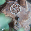 Collier "Fleur de Vie"Obsidienne dorée, breloque au choix - Illustrations & Bijoux fantaisie ClairObscur Art