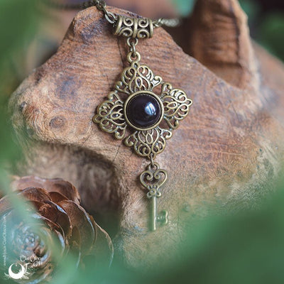 Collier "Le Secret" Onyx, personnalisable - Illustrations & Bijoux fantaisie ClairObscur Art
