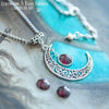 Collier "Luna" Grenat - Illustrations & Bijoux fantaisie ClairObscur Art