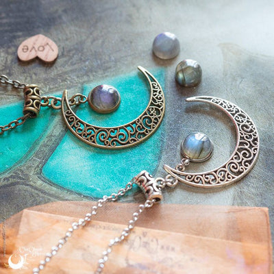 Collier "Luna" Labradorite - Illustrations & Bijoux fantaisie ClairObscur Art