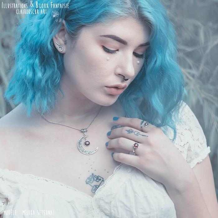 Collier "Luna" Labradorite - Illustrations & Bijoux fantaisie ClairObscur Art