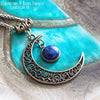 Collier "Luna" Lapis lazuli, taille de la chaine au choix - Illustrations & Bijoux fantaisie ClairObscur Art