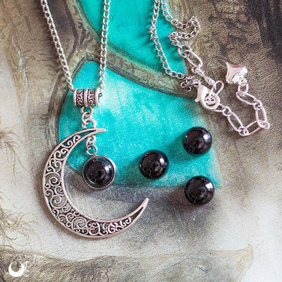 Collier "Luna" Onyx - Illustrations & Bijoux fantaisie ClairObscur Art